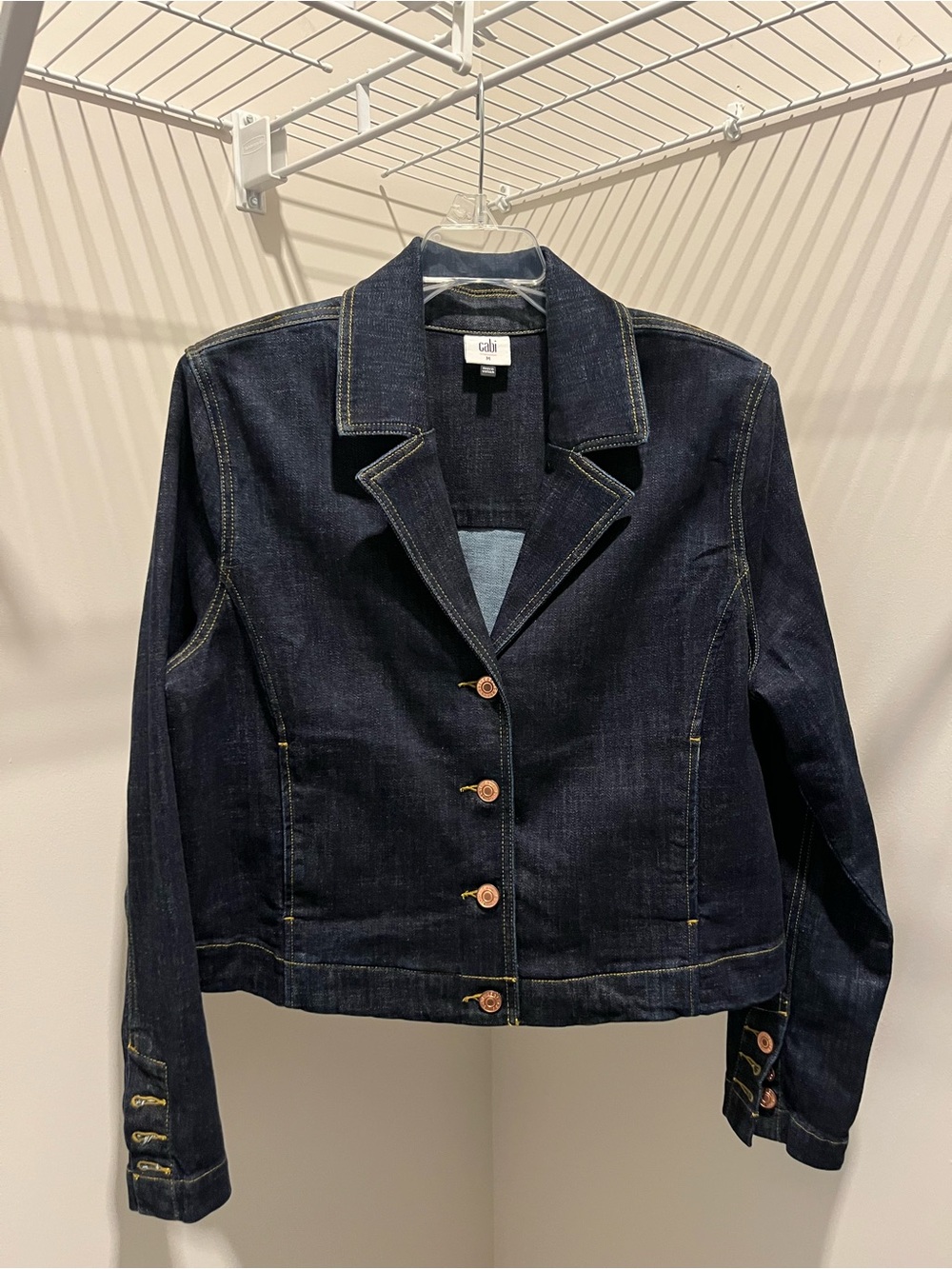 CAbi DENIM SET Venice” Dark Blue Straight Wide Leg Jeans 4704R AND Jacket 4681